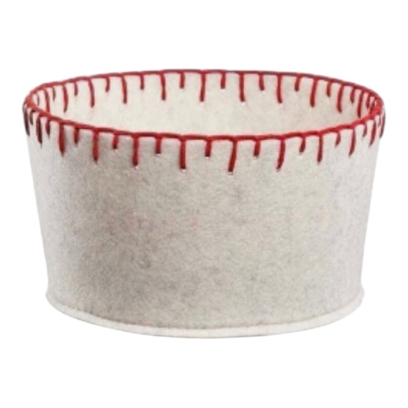 Threshold White & Red Round Storage Bin - Picture 1 of 5